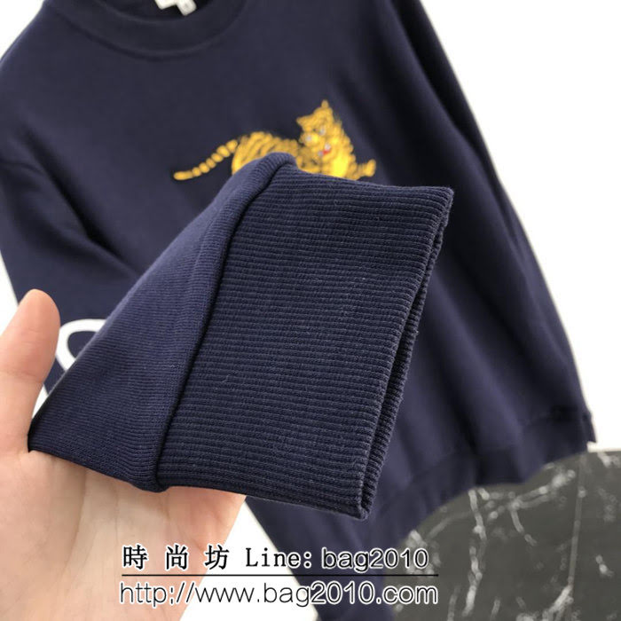 KENZO高田賢三 18ss秋冬新款 袖子品牌字母印花 刺繡老虎 男款衛衣  ydi1937